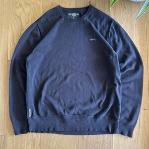 Vintage Quiksilver Sweater Men's Medium Black Crewneck Skater Surf Grunge Y2K